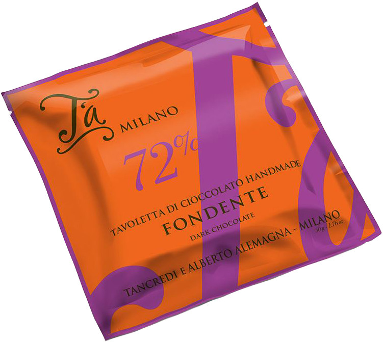 Шоколад T’a Milano, Fondente, 72% Cocoa, 50 г